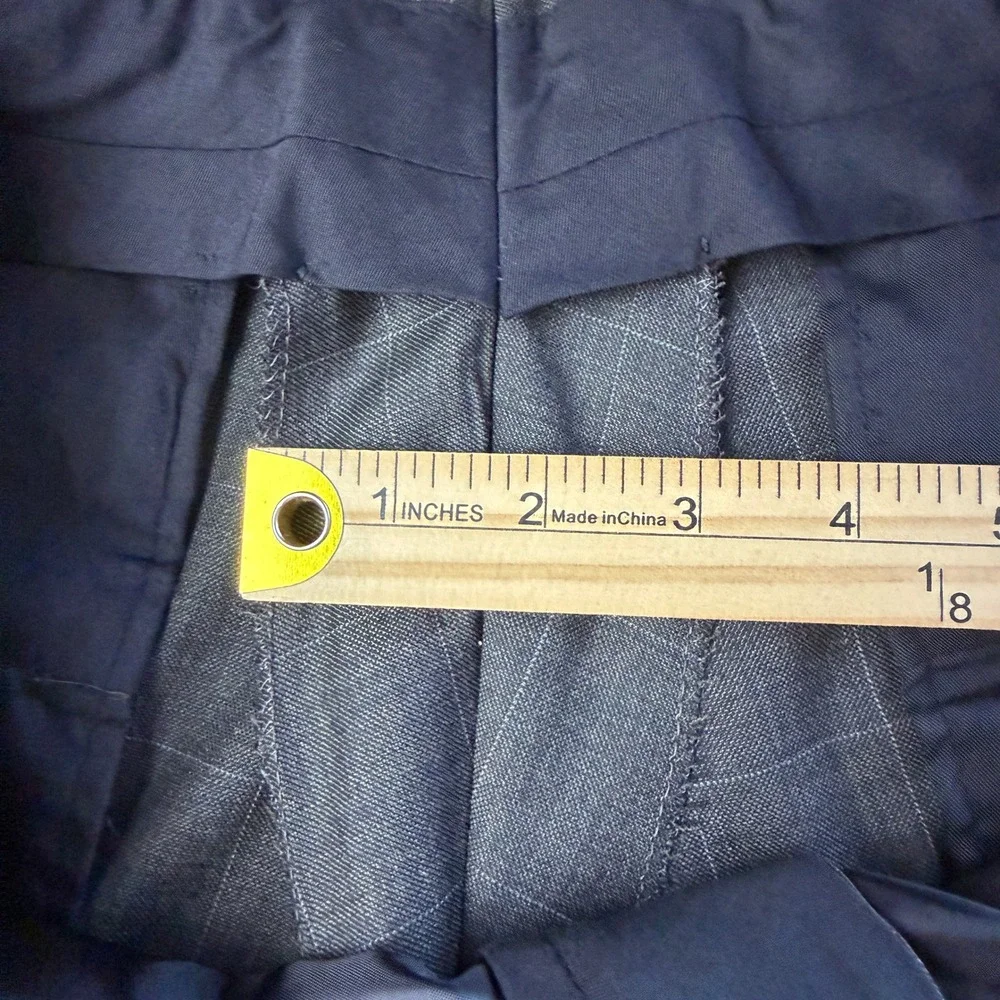 Jos. A. Bank 2-Piece Suit Mens 46L 37x31 100% Wool WINDOWPANE Charcoal Grey